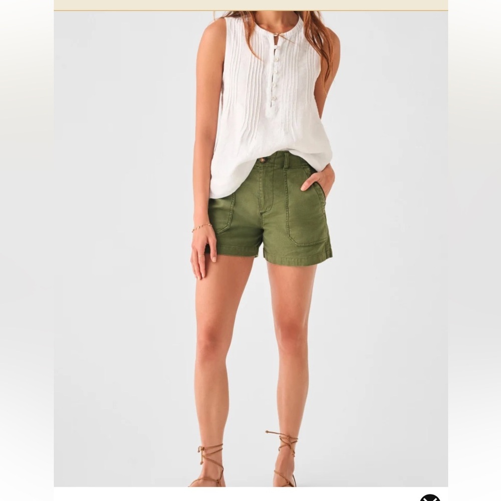 Faherty Stretch Surplus Short Sz 32 Fatigue Green